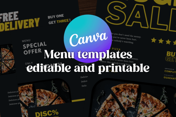 Modern Pizza Menu Design with Canva Templates