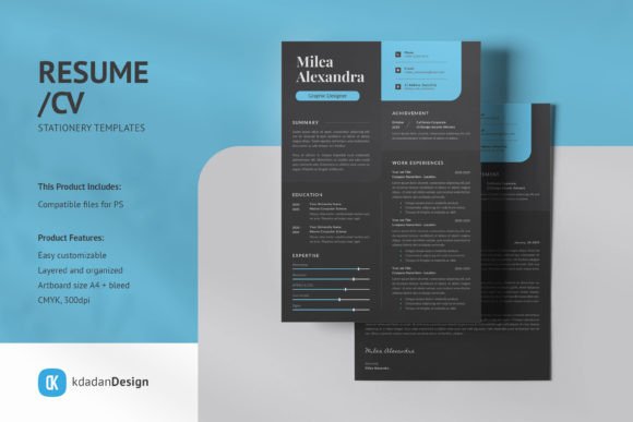 Resume/CV PSD Design Templates Vol 168: A Designer's Toolkit