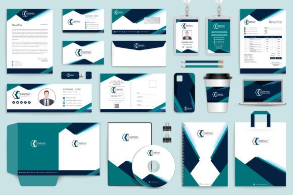 Stationery Templates Innovative Band: A Cohesive Modern Office Set